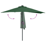 Ombrellone da Giardino Half con Palo in Alluminio Verde 294 cm