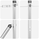 Set di pali per recinzione 7 pcs Argento 32mm 160 cm