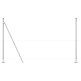 Set di pali per recinzione 7 pcs Argento 32mm 160 cm