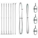 Set di pali per recinzione 7 pcs Argento 32mm 160 cm