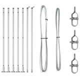 Set di pali per recinzione 7 pcs Argento 32mm 160 cm
