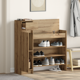 Mobiletto per Scarpe Rovere Artigianale 100.5x28x100 cm Legno Ingegnerizzato