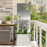 Vaso da Giardino con Pannello Decorativo Argento 50 x 140 cm