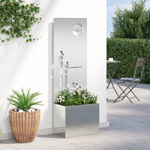 Vaso da Giardino con Pannello Decorativo Argento 50 x 140 cm