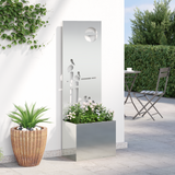 Vaso da Giardino con Pannello Decorativo Argento 50 x 140 cm