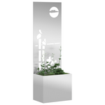 Vaso da Giardino con Pannello Decorativo Argento 50 x 140 cm