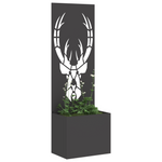 Vaso da Giardino con Pannello Decorativo Nero 50 x 140 cm