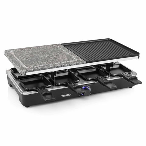 Tristar Griglia a Pietra per Raclette 8 Persone 1400 W 23x23 cm Nera
