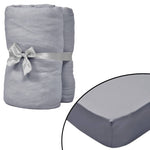 Lenzuola con Angoli Culla 4pz Maglia di Cotone 60x120 cm Grigio