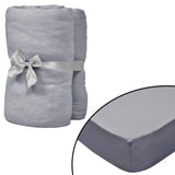 Lenzuola con Angoli Culla 4pz Maglia di Cotone 60x120 cm Grigio