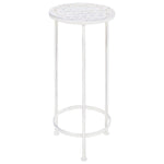 Set Piedistalli per Piante 3 pz Vintage Effetto Bianco Anticato
