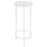 Set Piedistalli per Piante 3 pz Vintage Effetto Bianco Anticato