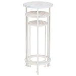 Set Piedistalli per Piante 3 pz Vintage Effetto Bianco Anticato