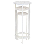 Set Piedistalli per Piante 3 pz Vintage Effetto Bianco Anticato