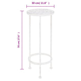 Set Piedistalli per Piante 3 pz Vintage Effetto Bianco Anticato