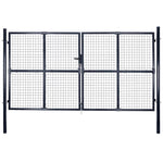 Cancello per Giardino Rete in Acciaio Zincato 289x200 cm Grigio