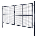 Cancello per Giardino Rete in Acciaio Zincato 289x200 cm Grigio