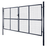 Cancello per Giardino Rete in Acciaio Zincato 289x200 cm Grigio