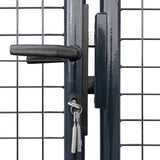 Cancello per Giardino Rete in Acciaio Zincato 289x200 cm Grigio