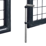 Cancello per Giardino Rete in Acciaio Zincato 289x200 cm Grigio