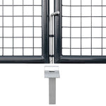 Cancello per Giardino Rete in Acciaio Zincato 289x200 cm Grigio