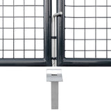 Cancello per Giardino Rete in Acciaio Zincato 289x200 cm Grigio