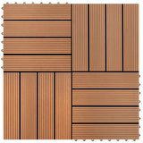 Set piastrelle WPC 30x30cm 11pz per 1,00m marrone