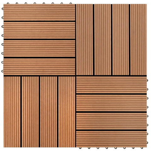 Set piastrelle WPC 30x30cm 11pz per 1,00m marrone