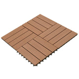 Set piastrelle WPC 30x30cm 11pz per 1,00m marrone