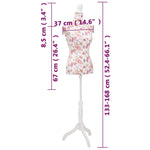 Busto Sartoriale Donna Manichino Cottone Bianco con Rose