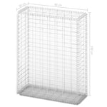 Cesto Gabbione con Coperchio in Filo Zincato 100 x 80 x 30 cm