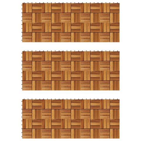 Listelli per Pavimento 30x30 cm in Legno di Acacia 30 pz