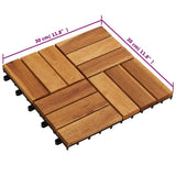 Listelli per Pavimento 30x30 cm in Legno di Acacia 30 pz