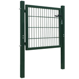 Cancello per Recinzione in Acciaio Verde 105x150 cm