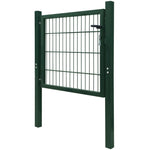 Cancello per Recinzione in Acciaio Verde 105x150 cm