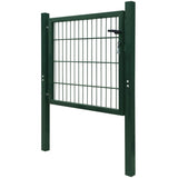 Cancello per Recinzione in Acciaio Verde 105x150 cm