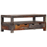 Tavolino da Caff? Grigio 100x50x40cm in Legno Massello Sheesham