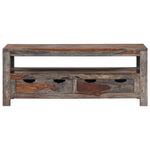 Tavolino da Caff? Grigio 100x50x40cm in Legno Massello Sheesham
