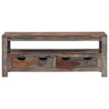 Tavolino da Caff? Grigio 100x50x40cm in Legno Massello Sheesham