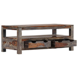 Tavolino da Caff? Grigio 100x50x40cm in Legno Massello Sheesham