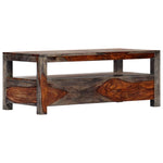 Tavolino da Caff? Grigio 100x50x40cm in Legno Massello Sheesham