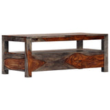 Tavolino da Caff? Grigio 100x50x40cm in Legno Massello Sheesham