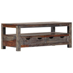 Tavolino da Caff? Grigio 100x50x40cm in Legno Massello Sheesham