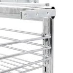 Cestino da Cucina in Rete a 3 Livelli Argento 47x35x56 cm