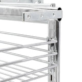 Cestino da Cucina in Rete a 3 Livelli Argento 47x35x56 cm