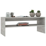 Tavolino da Caff? Grigio Calcestruzzo 100x40x40 cm Truciolato