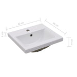 Lavabo da Incasso 42x39x18 cm in Ceramica Bianco