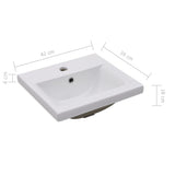 Lavabo da Incasso 42x39x18 cm in Ceramica Bianco