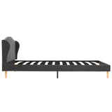 Letto con Materasso Grigio Scuro in Tessuto 90x200 cm