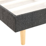 Letto con Materasso Grigio Scuro in Tessuto 90x200 cm